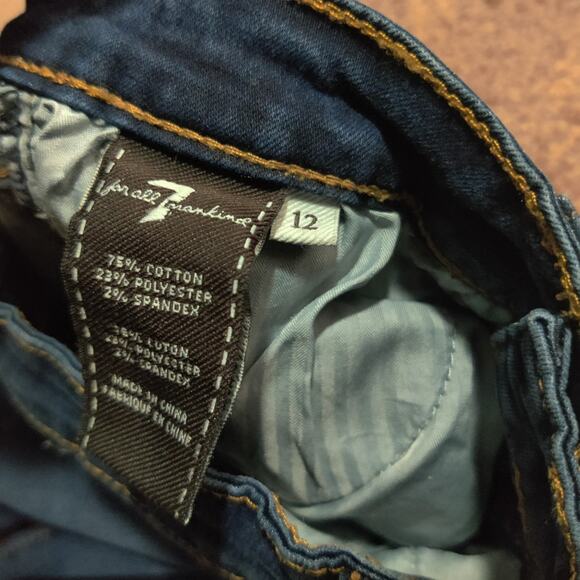 7 For All Mankind Jeans Womens 12 ( 22 x 26 ) Dark Blue Skinny Pants - Picture 6 of 13